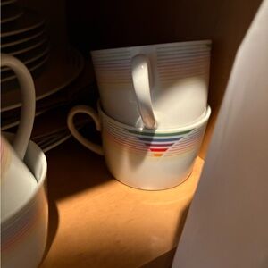 Rainbow Stripe Ceramic Mug Set